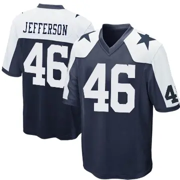 ＃46 Youth Malik Jefferson Navy Blue Game Dallas Cowboys Throwback Jersey