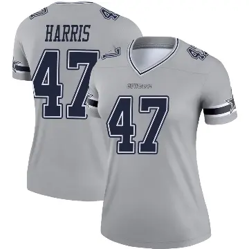 ＃47 Women's Darius Harris Gray Legend Dallas Cowboys Inverted Jersey