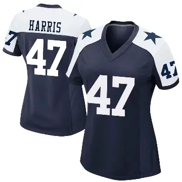 ＃47 Women's Darius Harris Navy Game Dallas Cowboys Alternate Jersey