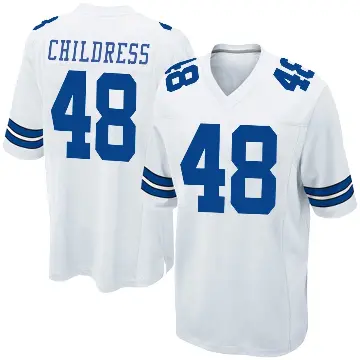 ＃48 Youth Zion Childress White Game Dallas Cowboys Jersey