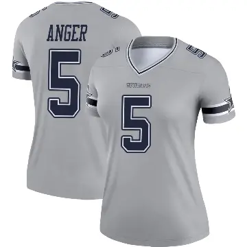 ＃5 Women's Bryan Anger Gray Legend Dallas Cowboys Inverted Jersey