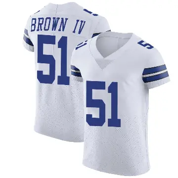 ＃51 Men's Earnest Brown IV White Elite Dallas Cowboys Vapor Untouchable Jersey