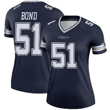 ＃51 Women's Devante Bond Navy Legend Dallas Cowboys Jersey
