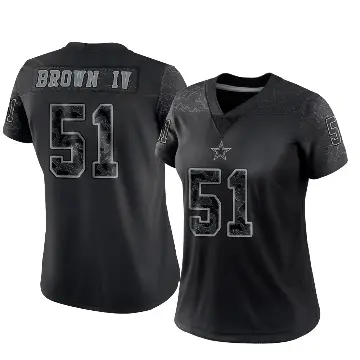 ＃51 Women's Earnest Brown IV Black Limited Dallas Cowboys Reflective Jersey