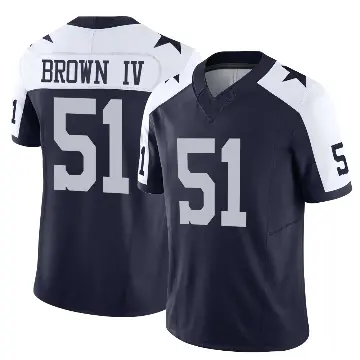 ＃51 Youth Earnest Brown IV Navy Limited Dallas Cowboys Alternate Vapor F.U.S.E. Jersey