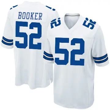 ＃52 Men's Tyler Booker White Game Dallas Cowboys Jersey