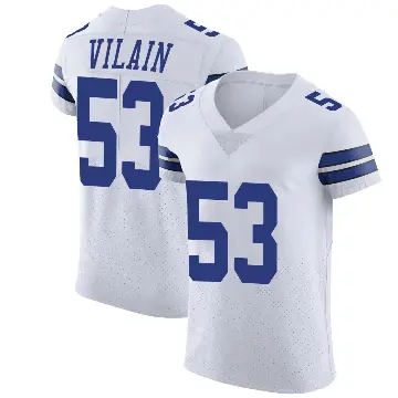 ＃53 Men's Luiji Vilain White Elite Dallas Cowboys Vapor Untouchable Jersey