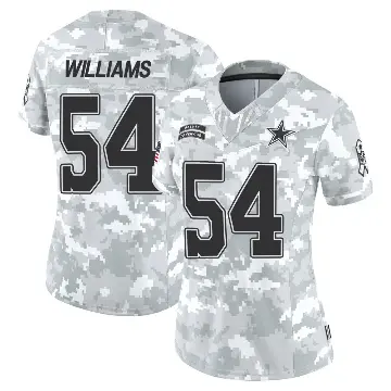 ＃54 Women's Sam Williams Arctic Camo Limited Dallas Cowboys 2024 Salute to Service Jersey