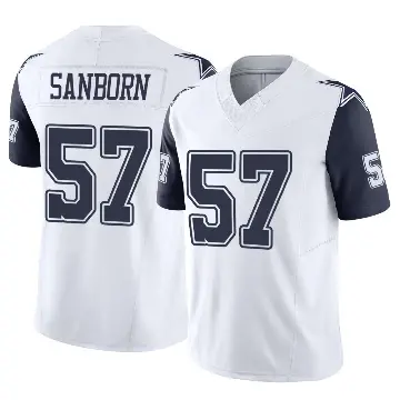 ＃57 Men's Jack Sanborn White Limited Dallas Cowboys 2nd Alternate Vapor F.U.S.E. Jersey