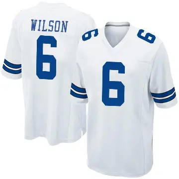 ＃6 Men's Donovan Wilson White Game Dallas Cowboys Jersey