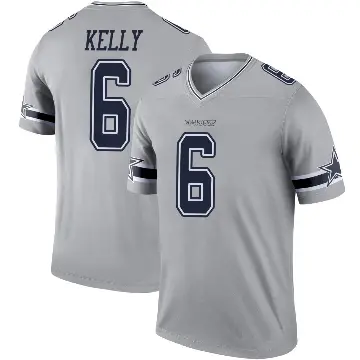 ＃6 Men's Josh Kelly Gray Legend Dallas Cowboys Inverted Jersey