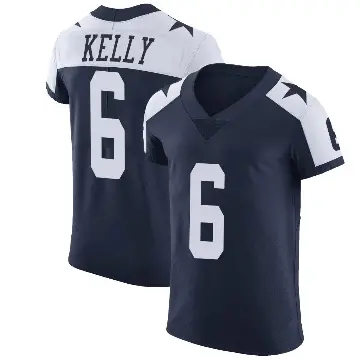 ＃6 Men's Josh Kelly Navy Elite Dallas Cowboys Alternate Vapor Untouchable Jersey