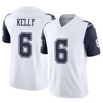 ＃6 Men's Josh Kelly White Limited Dallas Cowboys 2nd Alternate Vapor F.U.S.E. Jersey