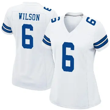 ＃6 Women's Donovan Wilson White Game Dallas Cowboys Jersey