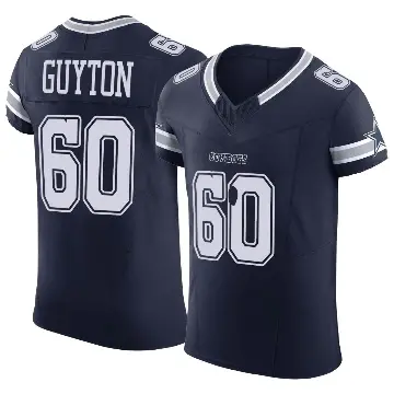 ＃60 Men's Tyler Guyton Navy Elite Dallas Cowboys Vapor F.U.S.E. Jersey