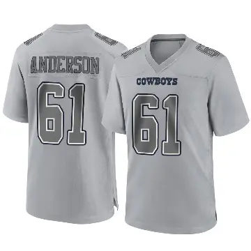 ＃61 Men's Jack Anderson Gray Game Dallas Cowboys Atmosphere Fashion Jersey