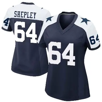 ＃64 Women's Dakoda Shepley Navy Game Dallas Cowboys Alternate Jersey