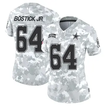 ＃64 Women's Earl Bostick Jr. Arctic Camo Limited Dallas Cowboys 2024 Salute to Service Jersey