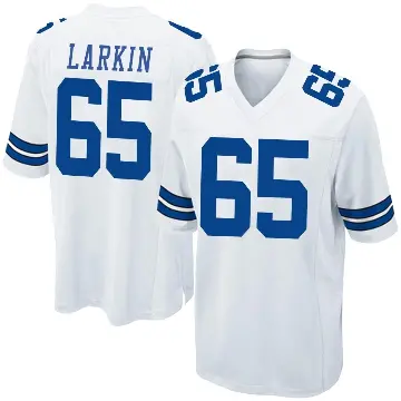 ＃65 Men's Austin Larkin White Game Dallas Cowboys Jersey
