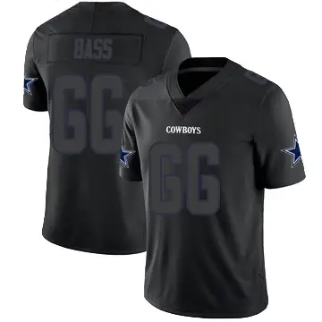 ＃66 Men's T.J. Bass Black Impact Limited Dallas Cowboys Jersey
