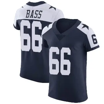 ＃66 Men's T.J. Bass Navy Elite Dallas Cowboys Alternate Vapor Untouchable Jersey