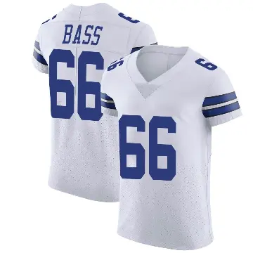 ＃66 Men's T.J. Bass White Elite Dallas Cowboys Vapor Untouchable Jersey