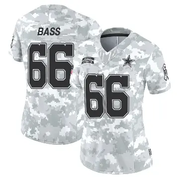 ＃66 Women's T.J. Bass Arctic Camo Limited Dallas Cowboys 2024 Salute to Service Jersey