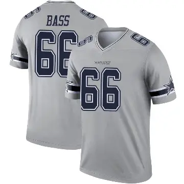 ＃66 Youth T.J. Bass Gray Legend Dallas Cowboys Inverted Jersey