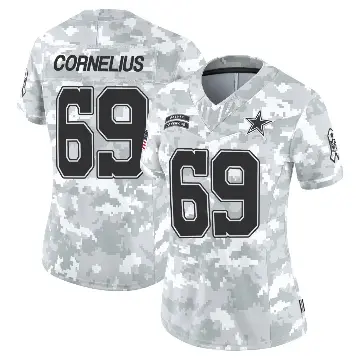 ＃69 Women's Ajani Cornelius Arctic Camo Limited Dallas Cowboys 2024 Salute to Service Jersey