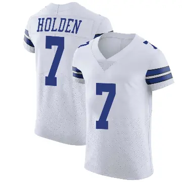 ＃7 Men's Traeshon Holden White Elite Dallas Cowboys Vapor Untouchable Jersey