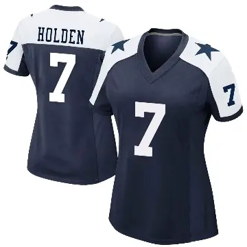 ＃7 Women's Traeshon Holden Navy Game Dallas Cowboys Alternate Jersey