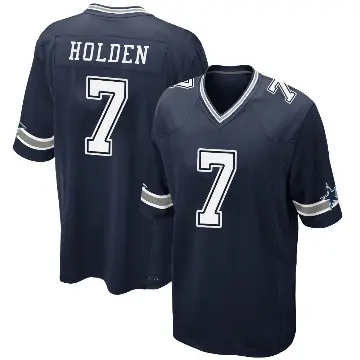 ＃7 Youth Traeshon Holden Navy Game Dallas Cowboys Team Color Jersey