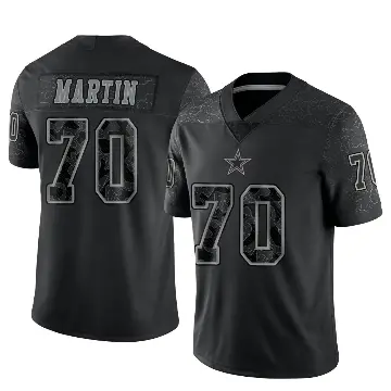 ＃70 Men's Zack Martin Black Limited Dallas Cowboys Reflective Jersey