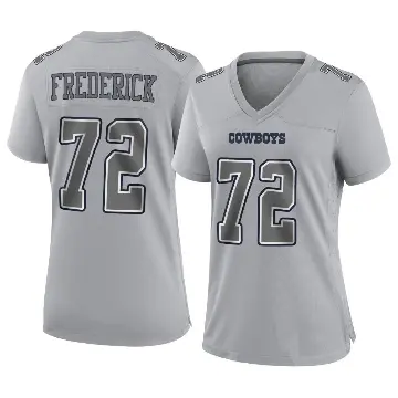 ＃72 Women's Travis Frederick Gray Game Dallas Cowboys Atmosphere Fashion Jersey