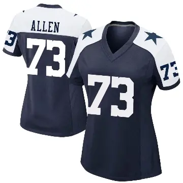 ＃73 Women's Larry Allen Navy Game Dallas Cowboys Alternate Jersey