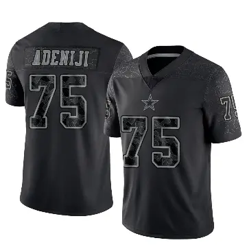 ＃75 Men's Hakeem Adeniji Black Limited Dallas Cowboys Reflective Jersey
