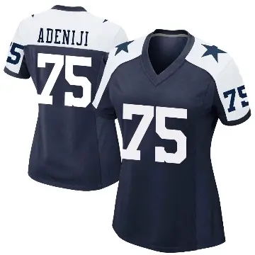 ＃75 Women's Hakeem Adeniji Navy Game Dallas Cowboys Alternate Jersey