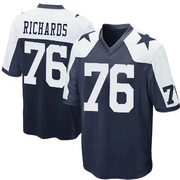 ＃76 Men's Asim Richards Navy Blue Game Dallas Cowboys Throwback Jersey