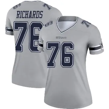 ＃76 Women's Asim Richards Gray Legend Dallas Cowboys Inverted Jersey