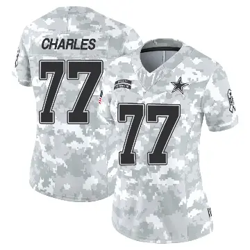 ＃77 Women's Saahdiq Charles Arctic Camo Limited Dallas Cowboys 2024 Salute to Service Jersey
