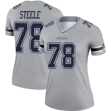 ＃78 Women's Terence Steele Gray Legend Dallas Cowboys Inverted Jersey