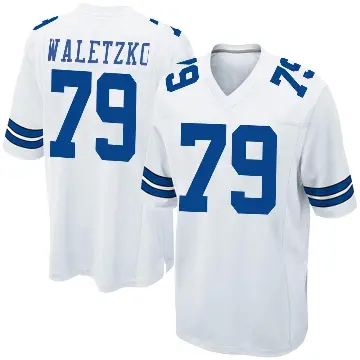 ＃79 Men's Matt Waletzko White Game Dallas Cowboys Jersey