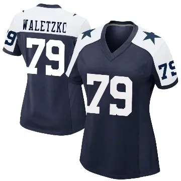 ＃79 Women's Matt Waletzko Navy Game Dallas Cowboys Alternate Jersey