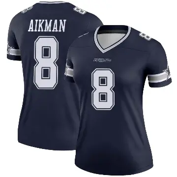 ＃8 Women's Troy Aikman Navy Legend Dallas Cowboys Jersey