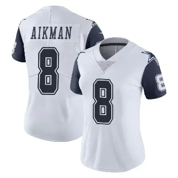 ＃8 Women's Troy Aikman White Limited Dallas Cowboys Color Rush Vapor Untouchable Jersey
