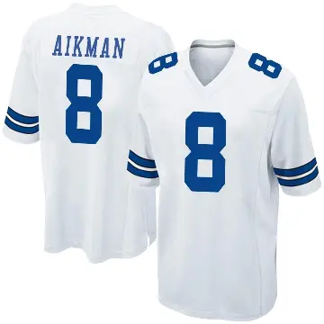 ＃8 Youth Troy Aikman White Game Dallas Cowboys Jersey