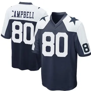 ＃80 Men's Parris Campbell Navy Blue Game Dallas Cowboys Throwback Jersey