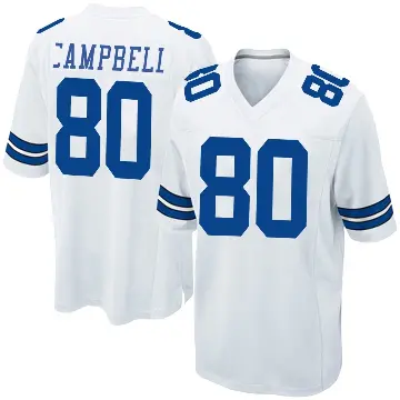 ＃80 Men's Parris Campbell White Game Dallas Cowboys Jersey