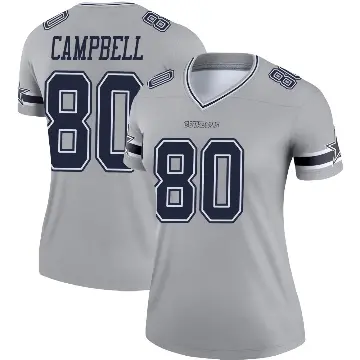 ＃80 Women's Parris Campbell Gray Legend Dallas Cowboys Inverted Jersey