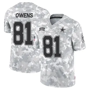 ＃81 Men's Terrell Owens Arctic Camo Limited Dallas Cowboys 2024 Salute to Service Jersey